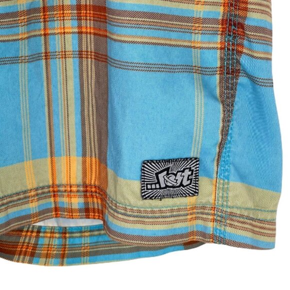 Lost Enterprises Boardshorts Mens 34 x 10" Plaid Print Swim Trunks Tattoo Ink - Picture 3 of 8